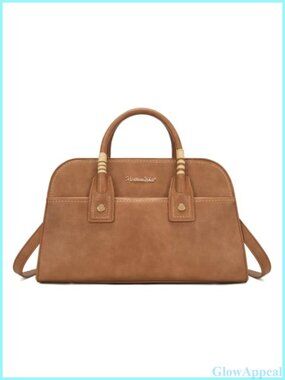 Structured Satchel Bag Faux Leather Top Handle Crossbody Purse